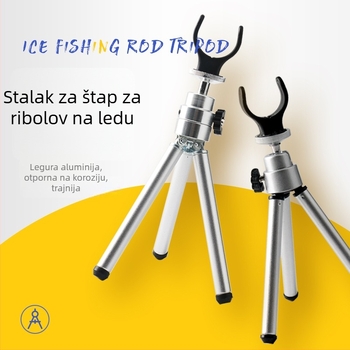 Držač za ledeni ribolov od aluminijske legure, sklopivi trokutasti držač