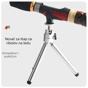 Držač za ledeni ribolov od aluminijske legure, sklopivi trokutasti držač