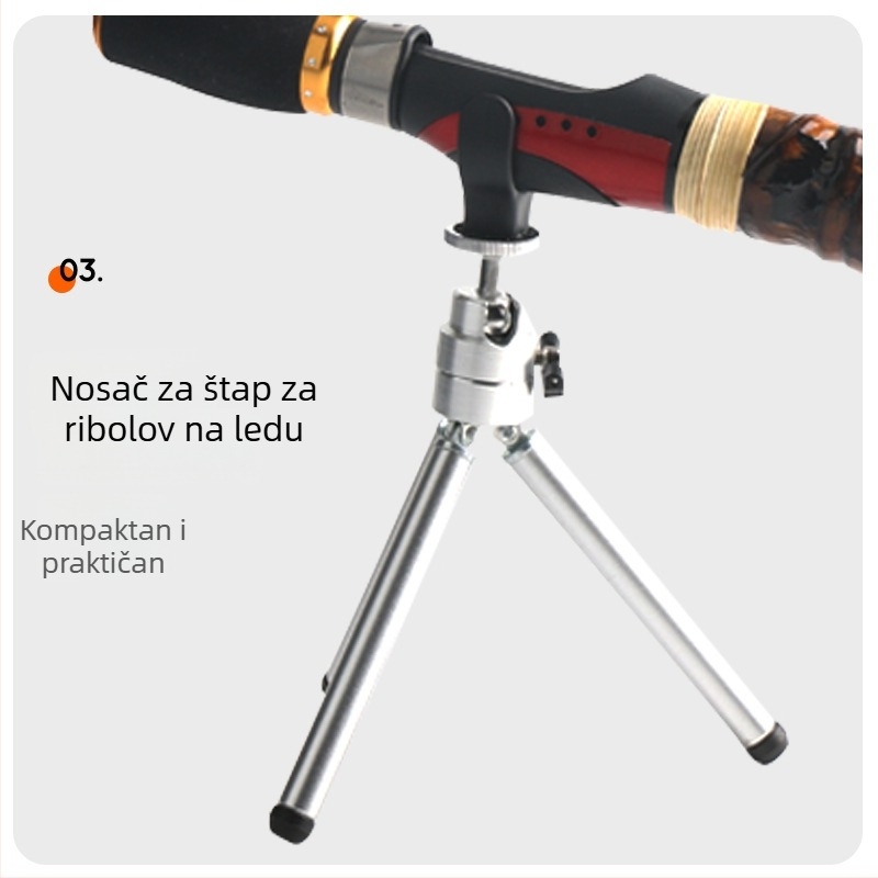 Držač za ledeni ribolov od aluminijske legure, sklopivi trokutasti držač