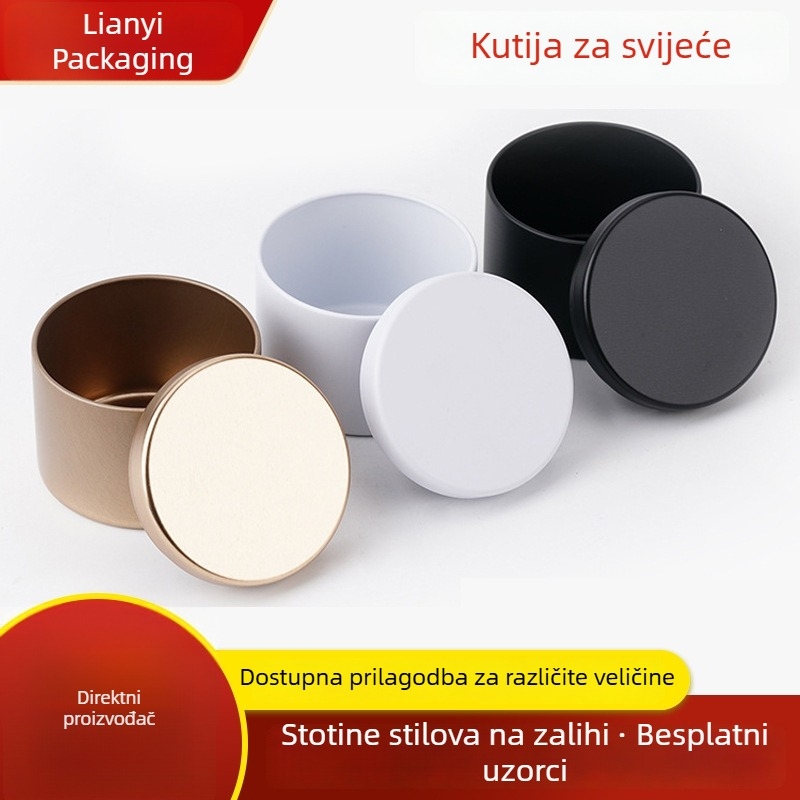 8oz cilindrična metalna zatvorena kutija za mirisne svijeće i čaj, limenka s mogućnošću otiska logotipa