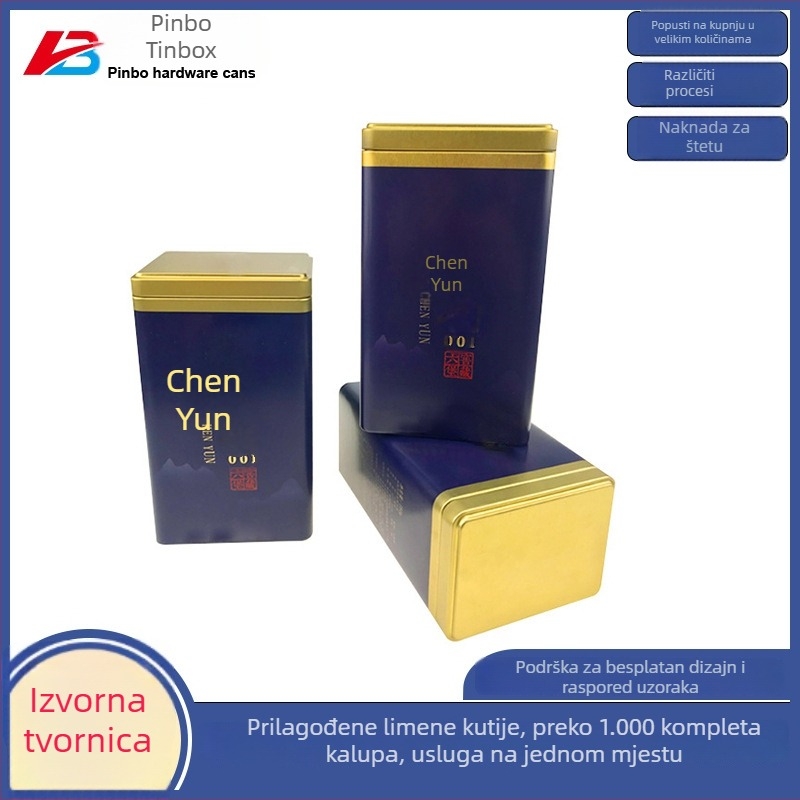 Limena kutija za čaj, pravokutna, zatvorena, offset tisak, model RG-022