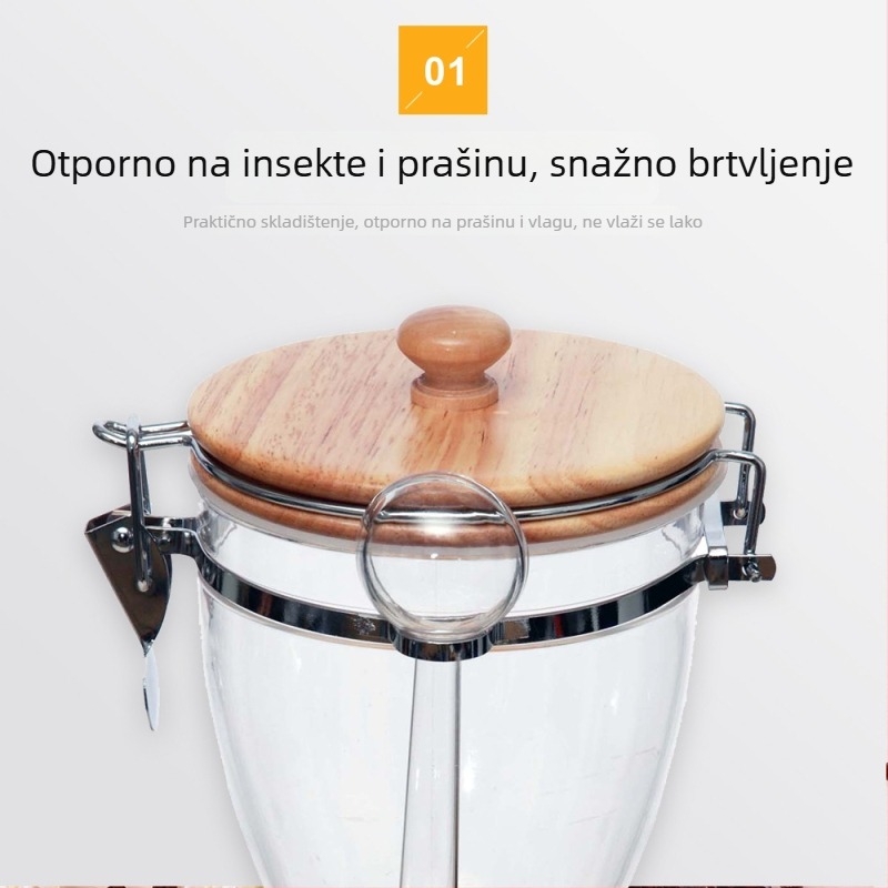 Kinder akrilni spremnik za kavu, proziran, otporn na vlagu, suvremenog minimalističkog dizajna