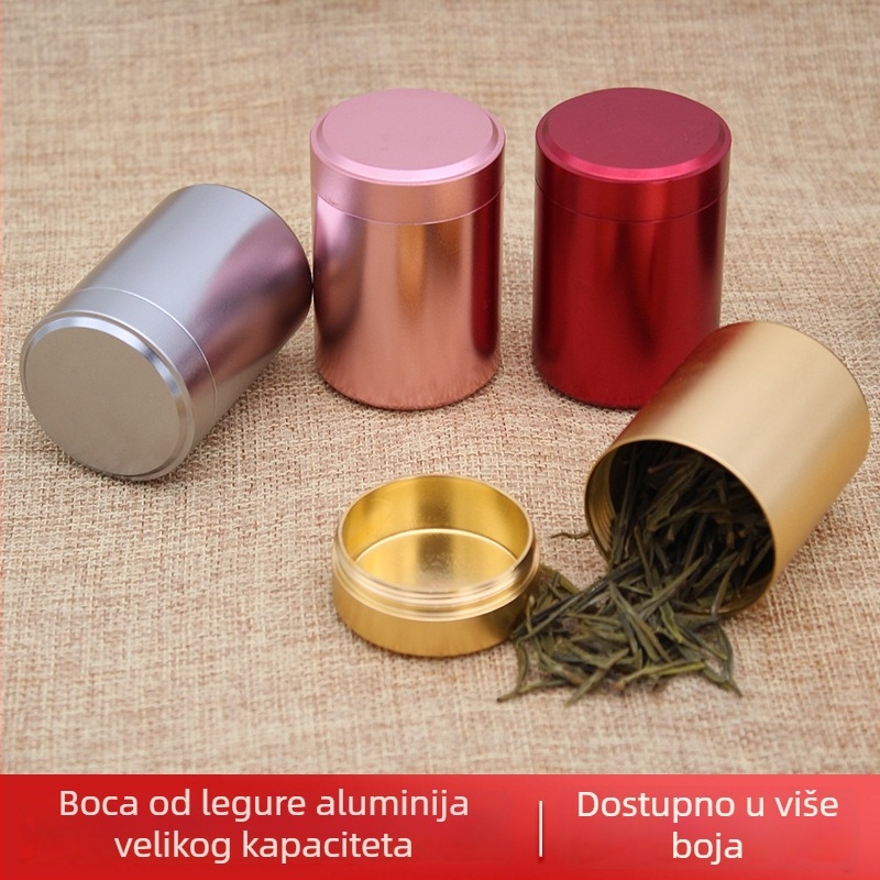 Prijenosna aluminijska posuda za čaj i lijekove, višenamjenski zatvoreni metalni spremnik