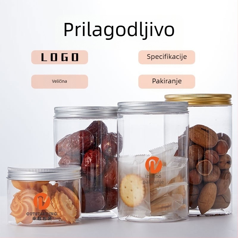 Prilagodljive kutije za hranu i plastične boce za orašaste plodove i suho voće, zatvoreni spremnici