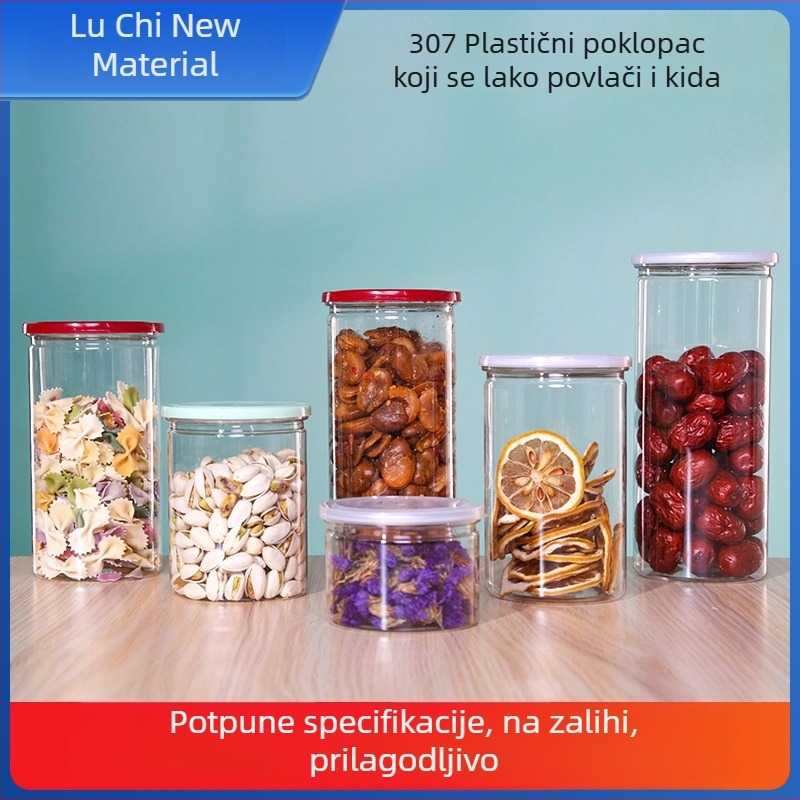 LC-20 Prozirne plastične staklenke za orašaste plodove i prehrambene praškaste smjese s poklopcem – PET ambalaža