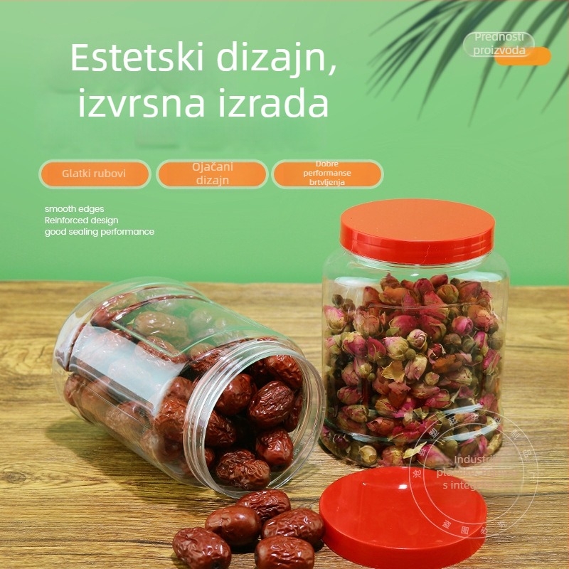 Prilagođeni prozirni spremnik za hranu – žitarice, suhe namirnice, orašasti plodovi i kolači, velika kapaciteta, PET zatvoreni spremnik