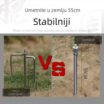 Nerđajući čelik – zemljani kolac i donja šipka za ribolovni kišobran