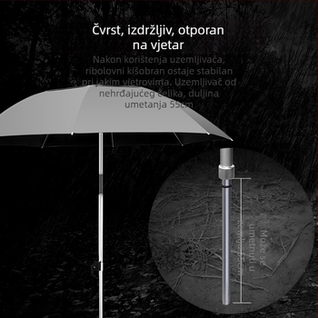 Nerđajući čelik – zemljani kolac i donja šipka za ribolovni kišobran