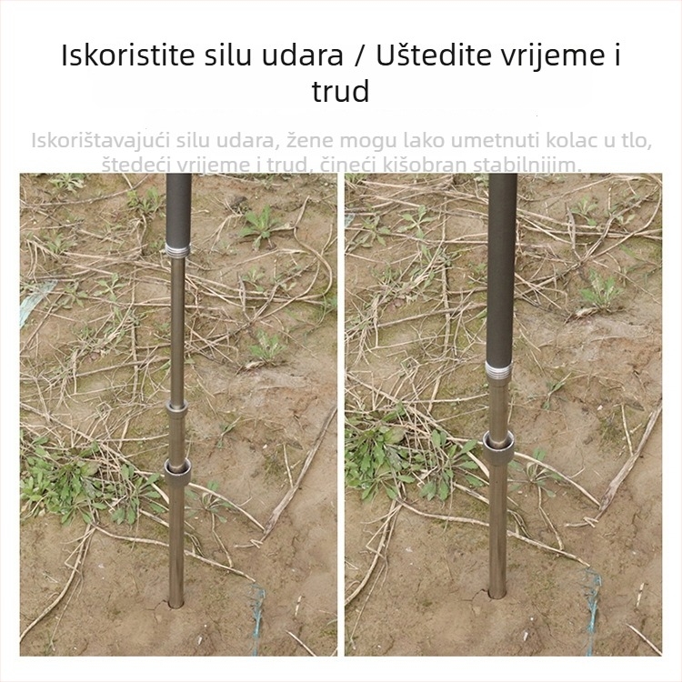 Nerđajući čelik – zemljani kolac i donja šipka za ribolovni kišobran