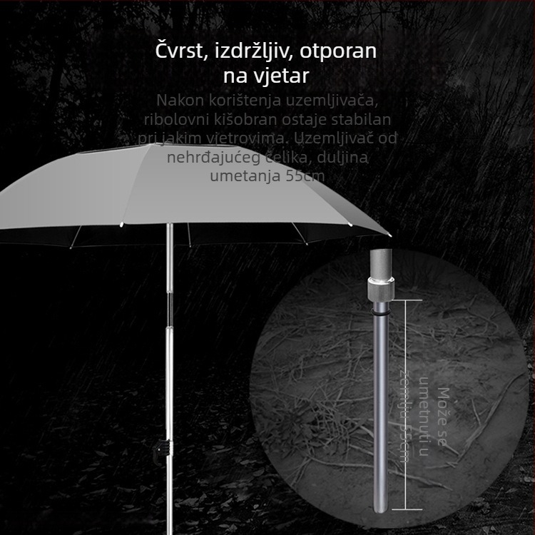 Nerđajući čelik – zemljani kolac i donja šipka za ribolovni kišobran