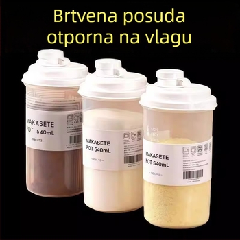 Spremnik za skladištenje bijelog šećera, prehrambene kvalitete, zatvoren, otporan na vlagu, kuhinjska posuda za brašno i škrob