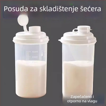 Spremnik za skladištenje bijelog šećera, prehrambene kvalitete, zatvoren, otporan na vlagu, kuhinjska posuda za brašno i škrob