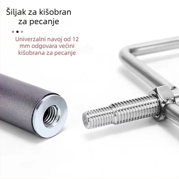 Univerzalni vijčani zemljani kolac za ribolovni kišobran uz nastavak vilice