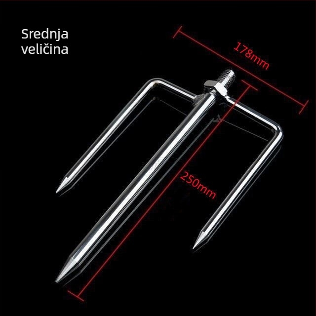 Univerzalni vijčani zemljani kolac za ribolovni kišobran uz nastavak vilice