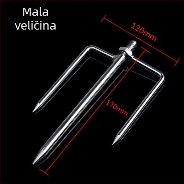 Univerzalni vijčani zemljani kolac za ribolovni kišobran uz nastavak vilice