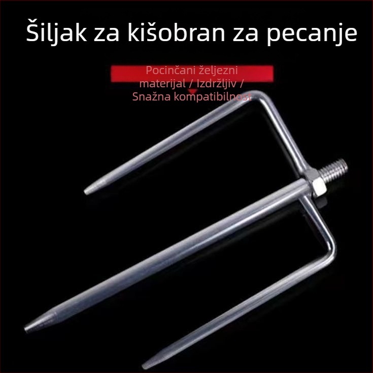 Univerzalni vijčani zemljani kolac za ribolovni kišobran uz nastavak vilice