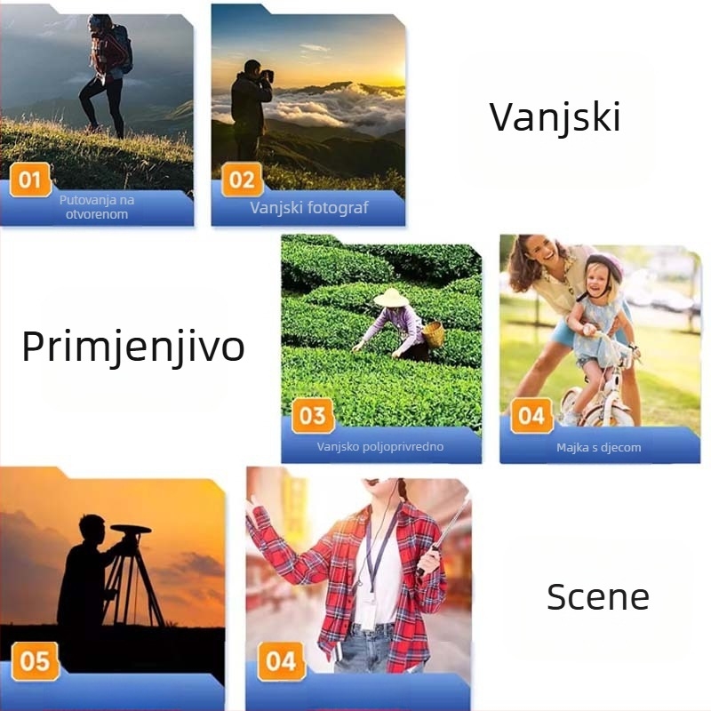 Prijenosni sunčani kišobran s UV zaštitom UPF>40, ručni stil ruksaka, za berbu čaja, ribolov i fotografiranje; 8 rebara, poluautomatsko otvaranje, plastična ručka