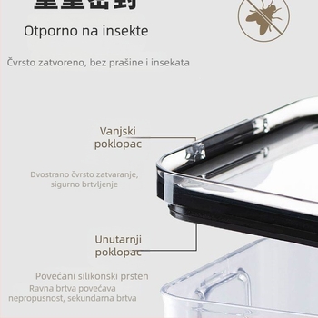 Zatvoreni spremnik za žitarice i čaj, prozirni plastični spremnik za kuhinjsko skladištenje suhih namirnica