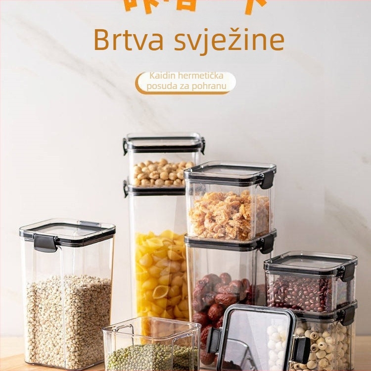 Zatvoreni spremnik za žitarice i čaj, prozirni plastični spremnik za kuhinjsko skladištenje suhih namirnica