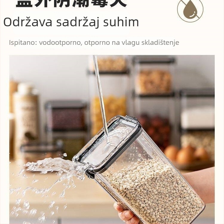 Zatvoreni spremnik za žitarice i čaj, prozirni plastični spremnik za kuhinjsko skladištenje suhih namirnica