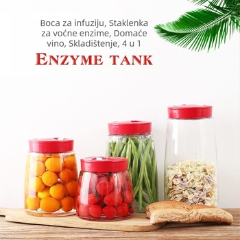 Staklena posuda za fermentaciju sa zatvorenim poklopcem i automatskim ventiliranjem, enzimska fermentacija, 300 ml