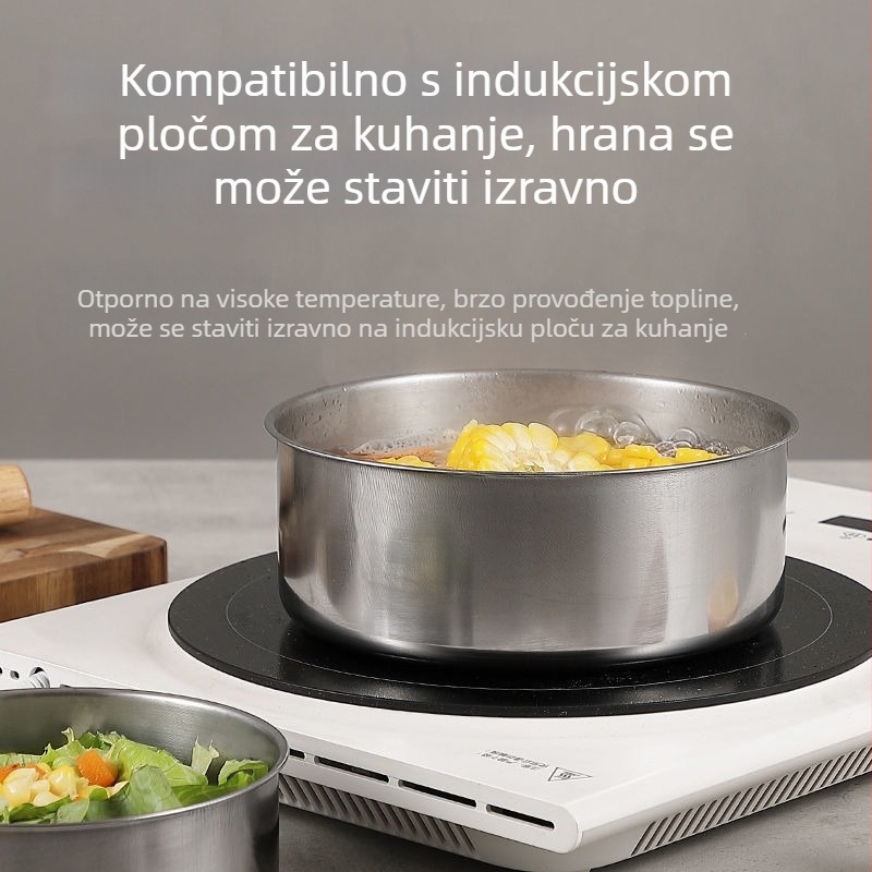 Magnetske posude od nehrđajućeg čelika za hranu, zatvorene kutije za hladnjak, kućne posude za ručak, pet-dijelni set