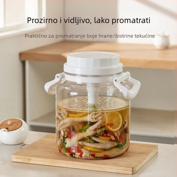 Plastična zatvorena posuda za kiselo povrće s ručkom, posuda za pohranu, kapacitet 5 L ili više