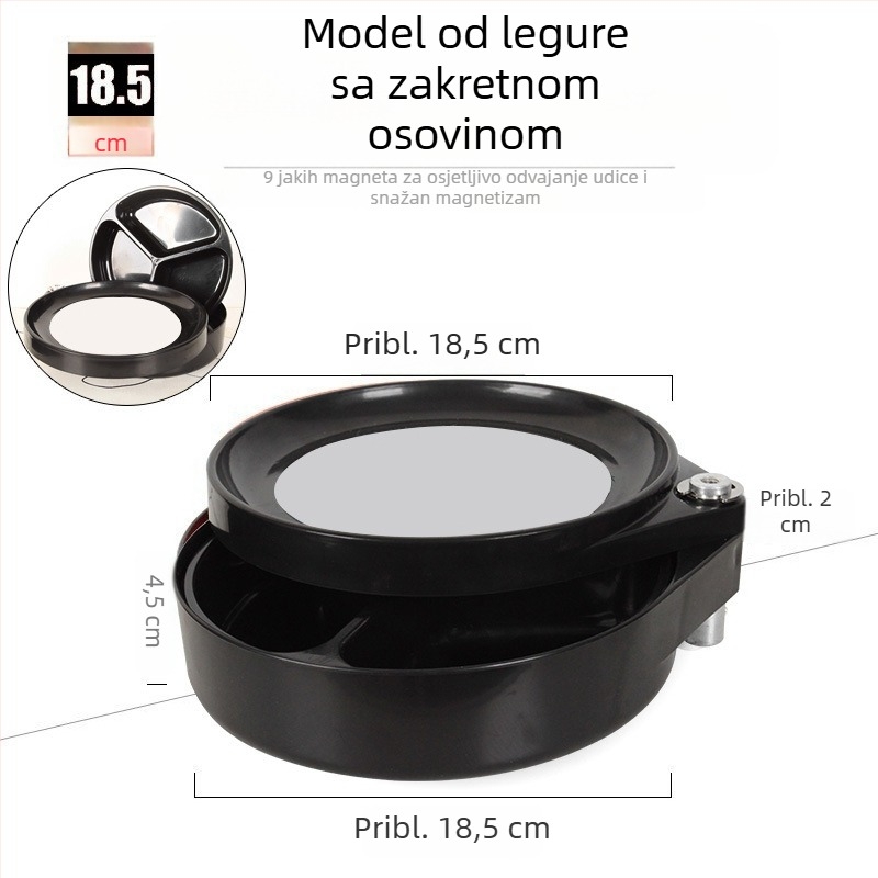 Trostruki magnetski nosač s držačem za mamce, kutijom za mamac i ribarskom stolicom — univerzalni magnetski sustav