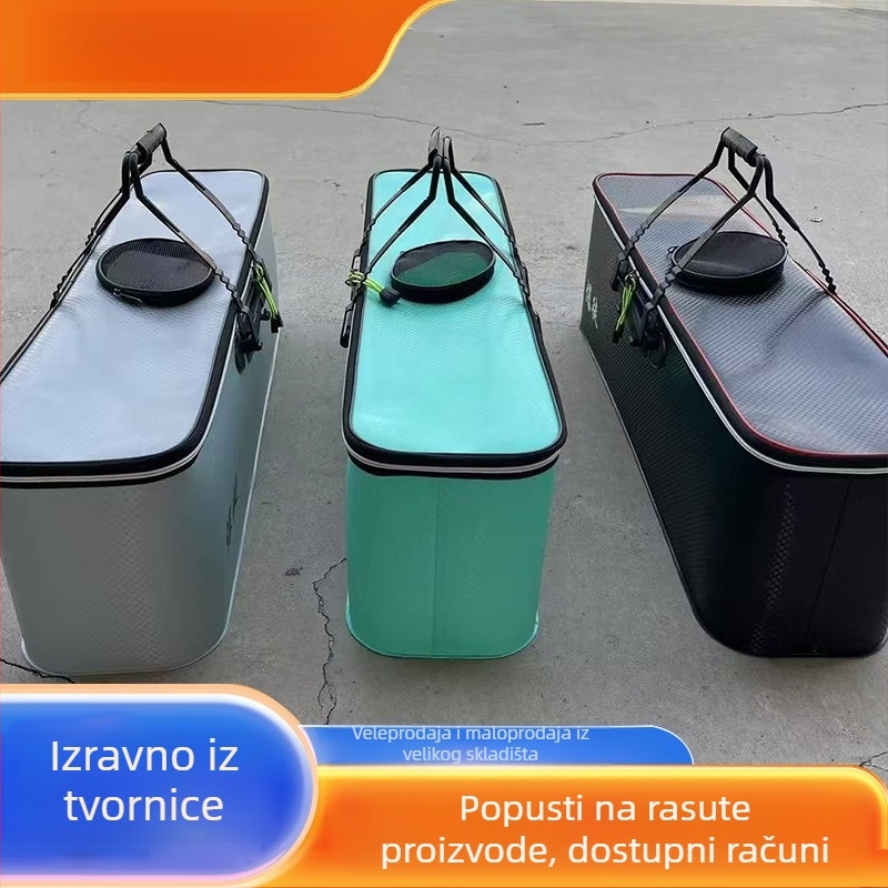Integrirana posuda za žive ribe s poklopcem, sklopiva kutija za ribolov, prijenosna siva