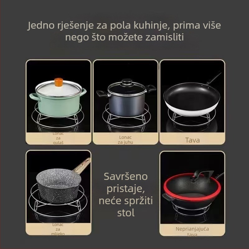Stalak od nehrđajućeg čelika za lonce u kuhinji, zaštita od opeklina, toplinski izolirani parni stalak, polica za posuđe