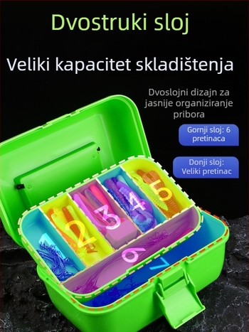 Weihe Sports Mini prijenosna kutija za opremu za ribolov, kutija za sitne dijelove, dvostruki odjeljak za pohranu, PP materijal