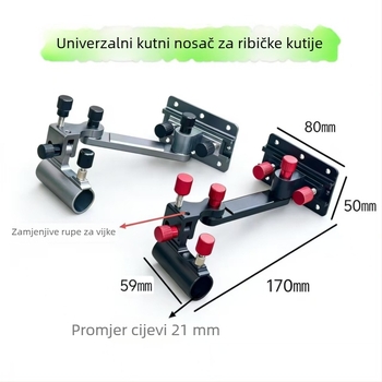Vješto prilagodljiv kutni nosač za ribolovni stolac i kutni nosač za kutiju za ribolov, aluminijska legura