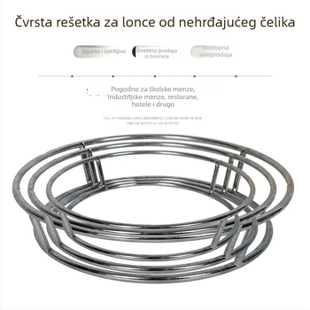 Ne-magnetski čelični wok stalak s izolacijskim prstenom, čvrsti kružni cijevni kuhinjski stalak