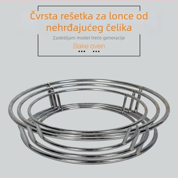 Ne-magnetski čelični wok stalak s izolacijskim prstenom, čvrsti kružni cijevni kuhinjski stalak