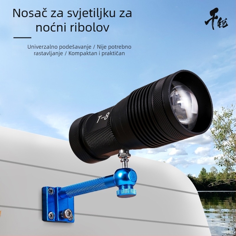 Aluminijski univerzalni nosač za svjetlo za kutiju za ribolov i stolicu – odvojivi, višefunkcionalni nosač ribolovnog svjetla