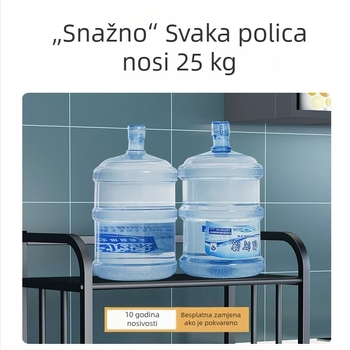 Kuhinjski regal od karbonskog čelika s tri etaže i zaobljenim kutovima