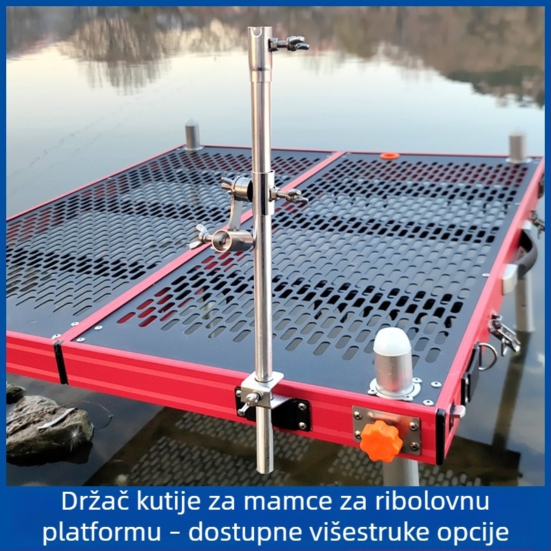 Univerzalni čelični spremnik za mamce i okvir za zaštitu riba, dva u jedan, produženi nosač kutije mamaca s universalnim klizanjem