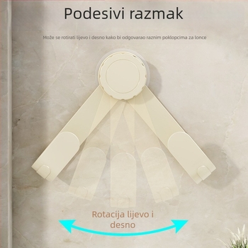 Okretni držač poklopca za lonce sa usisnom čašicom, zidni kuhinjski organizator, bez bušenja