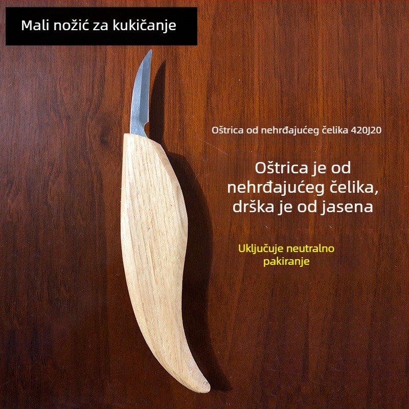Fraxinus mandshurica set noževa za drvorez: ravne, zakrivljene, kos i mala zakrivljena repna oštrica; uključuje nož za korijensku rezbu