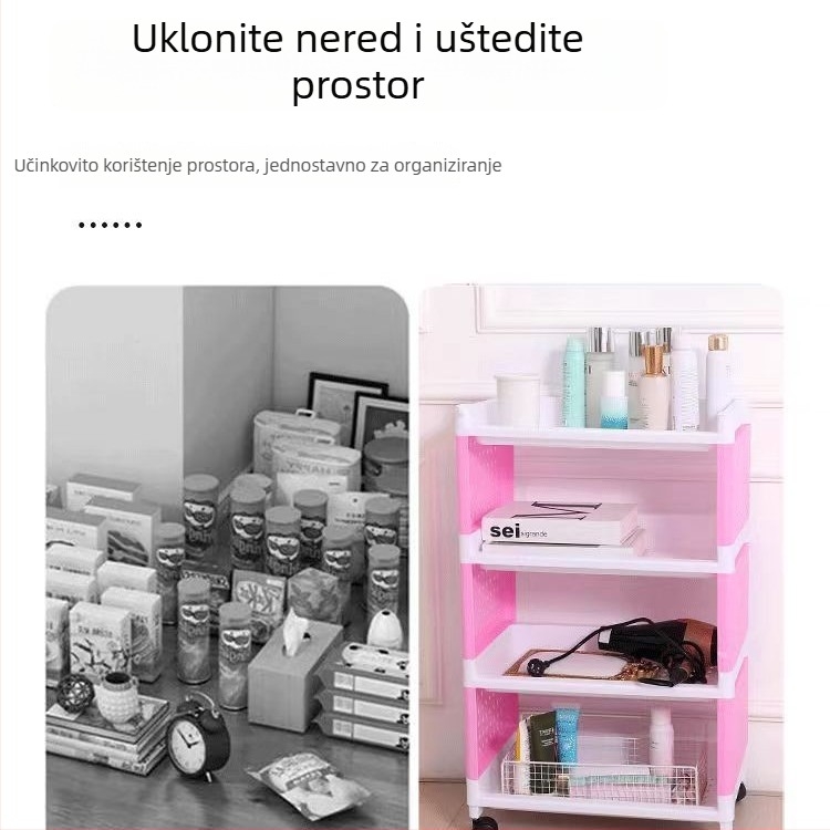 Petoslojna etažera s kotačićima za kuhinju i kupaonicu
