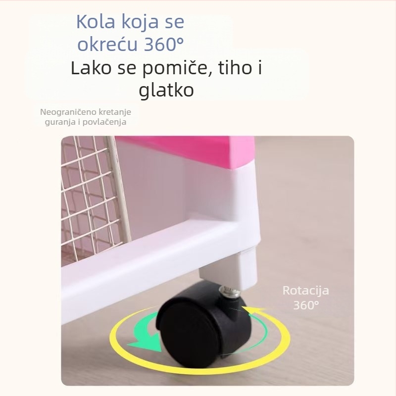 Petoslojna etažera s kotačićima za kuhinju i kupaonicu