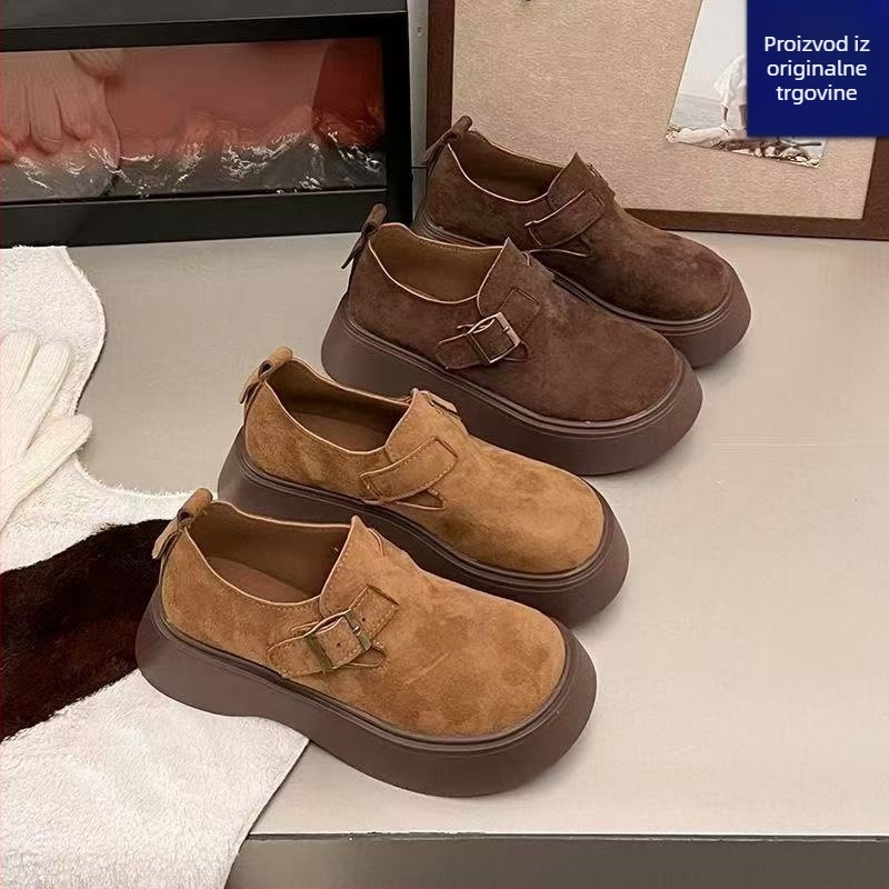 Ženski loafersi u Birkenstock stilu, bez vezica, s debelim potplatom za povećanje visine, casual obuća