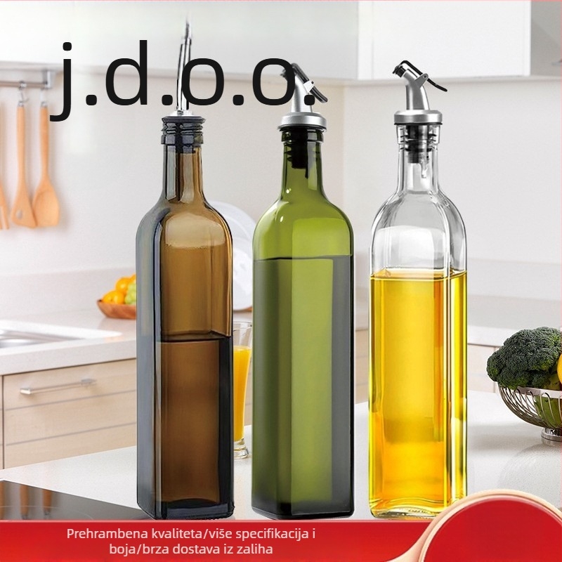 Xuanbo staklena boca za maslinovo ulje s automatskim otvaranjem i zatvaranjem, 500 ml, prehrambena kvaliteta, za maslinovo ulje, ocat i sojin sos, moderni minimalistički dizajn
