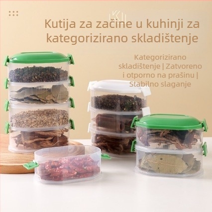 Kućna kutija za začine — prozirni spremnik za papar i anis, zatvorena posuda za začine