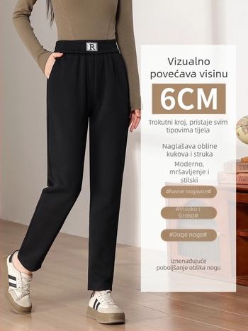 Ženske jogger hlače s visokim strukom, jesen-zimski stil, mala veličina, sive opuštene haremske hlače, 2025 model