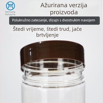 Zatvorena posuda za hranu s poklopcem, prozirna PET boca za med s okusom limuna i marakuje