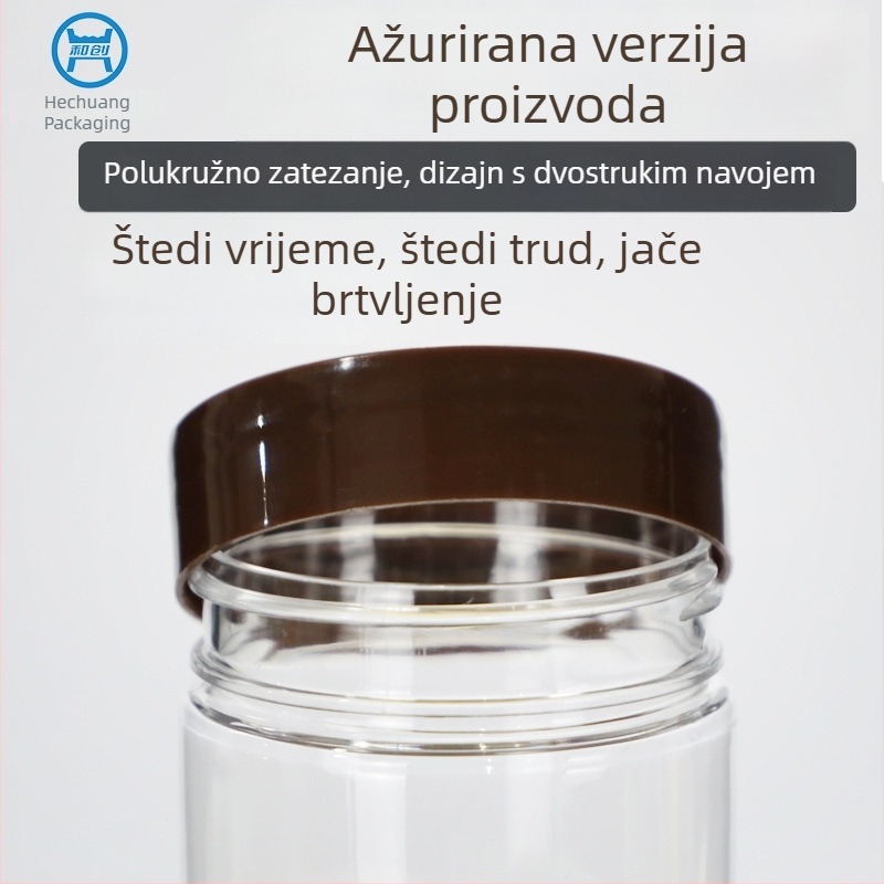 Zatvorena posuda za hranu s poklopcem, prozirna PET boca za med s okusom limuna i marakuje