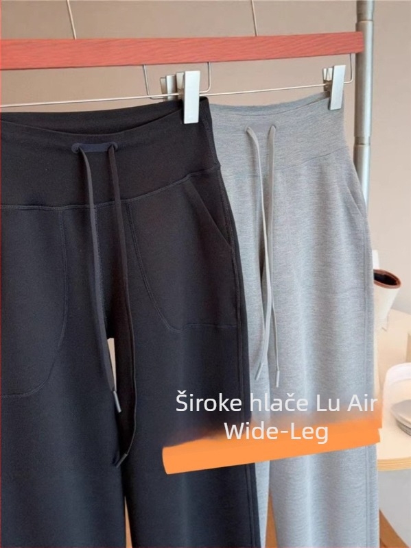 Ženske hlače za jogu s vezicama, drapirane, široke, opuštene