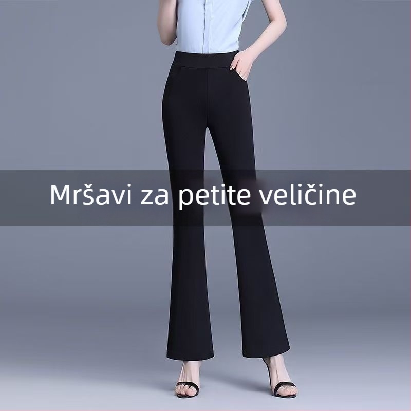 Ženske hlače visokim strukom, 3/4 dužine, blago široke, drapirani kroj, svestrane