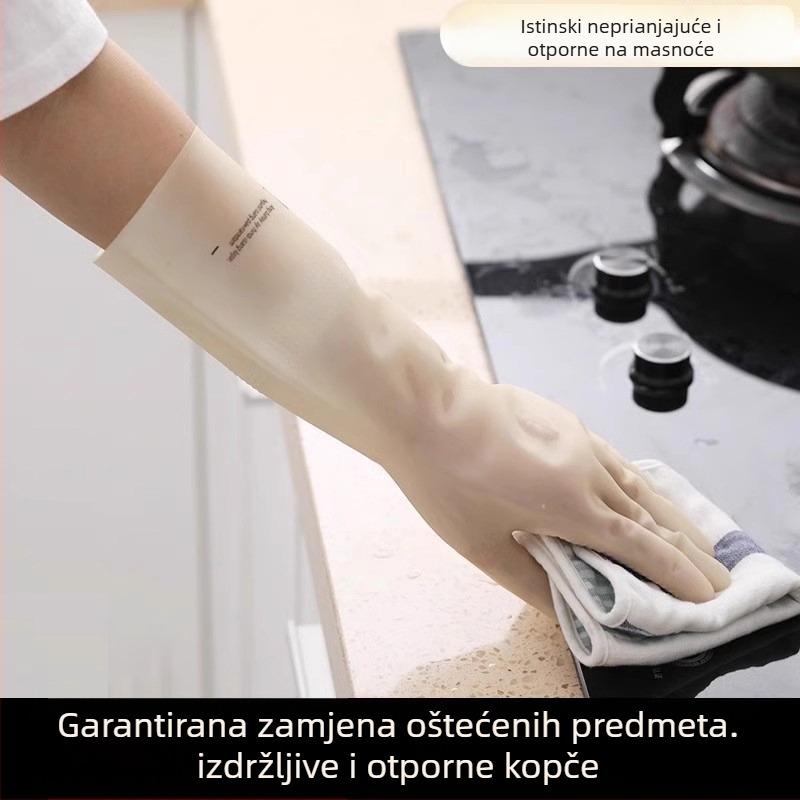 Nitril rukavice za pranje posuđa, izdržljive, s flis podstavom, deblje, vodootporne, za kućanske poslove u kuhinji